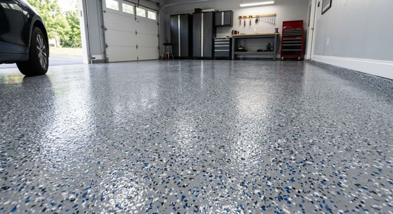 Speckled Garage Floor Painting in Fairfax, VA