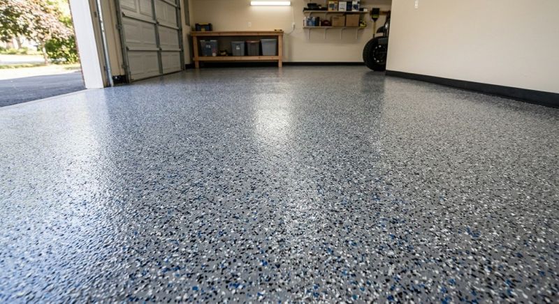 Speckled Garage Floor Painting in Greenville, SC