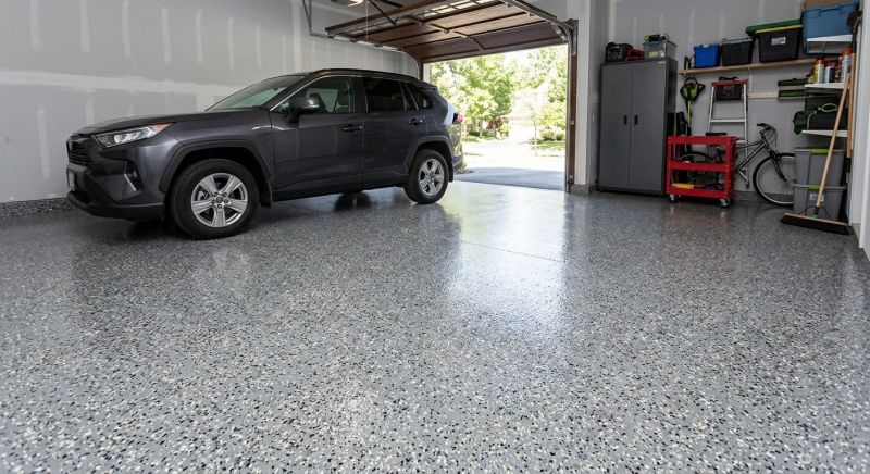 Speckled Garage Floor Painting in Raleigh, NC