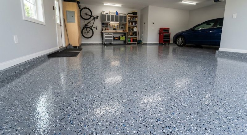 Speckled Garage Floor Painting in Raleigh, NC